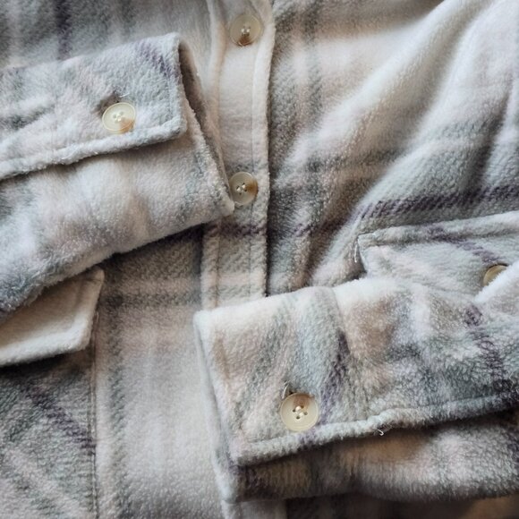 THREAD & SUPPLY Crop Fleece Plaid Shirt Jacket XS NWOT - Picture 4 of 5